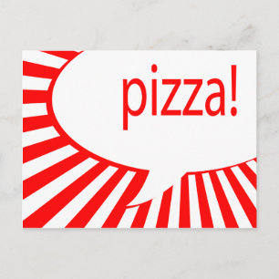 pizzaserie pratbubbla vykort