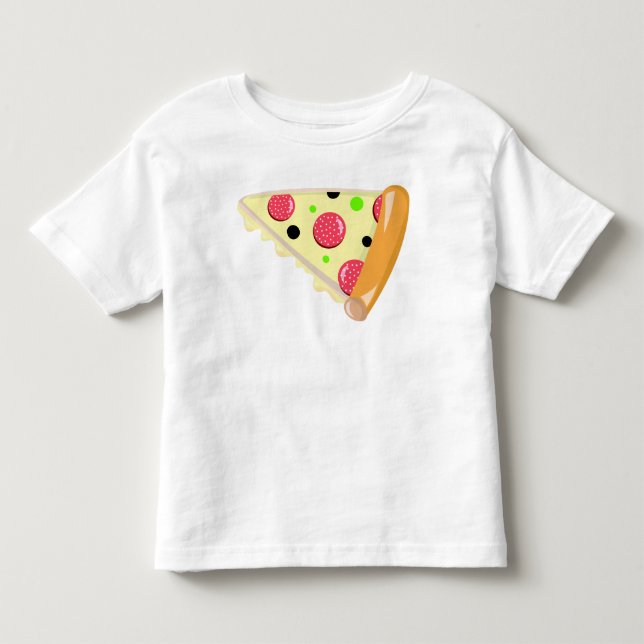 Pizzaskiva Fars dag Småbarn Vit T-shirt (Framsida)