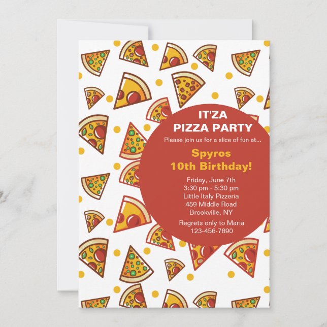 Pizzaskivsinbjudan Inbjudningar (Framsida)