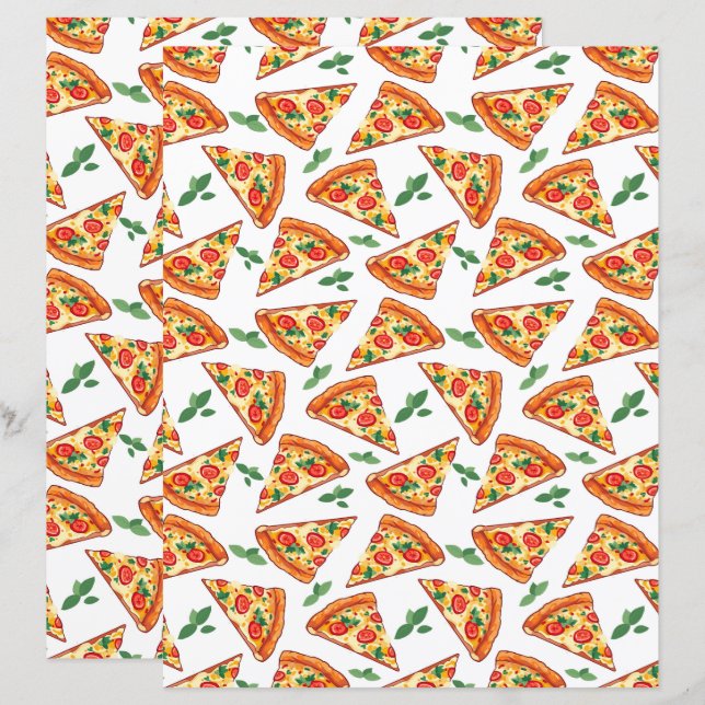 Pizzaskrapbokspapper (Fram/baksida)