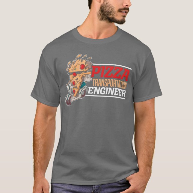 Pizzatransportingenjör Matleverans Guy vint T Shirt (Framsida)