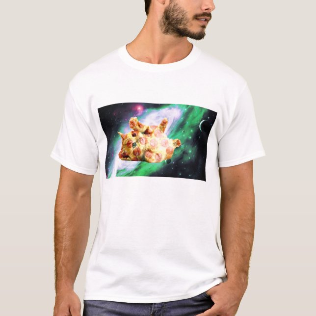 Pizzautrymmekattunge T Shirt (Framsida)