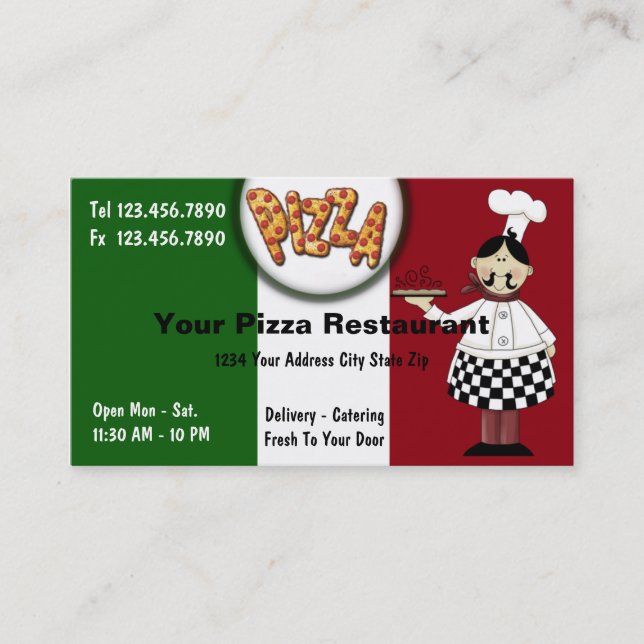Pizzavisitkortar Visitkort (Framsida)