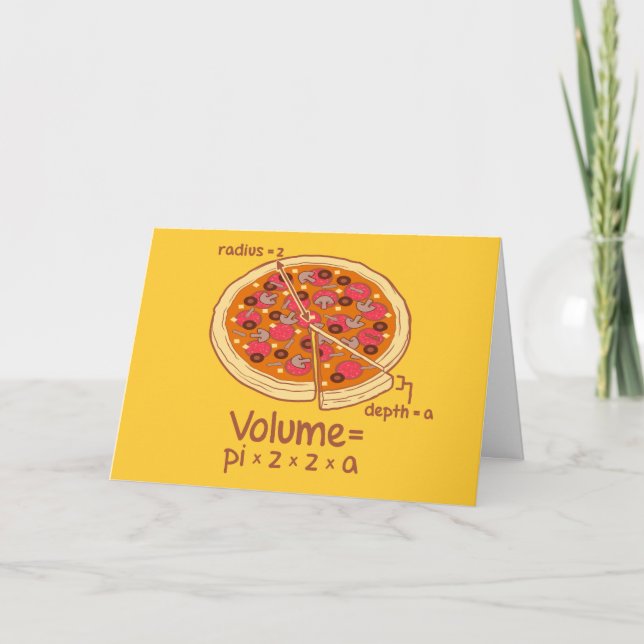 Pizzavolymmatematisk formel = Pi*z*z*a Kort (Framsida)