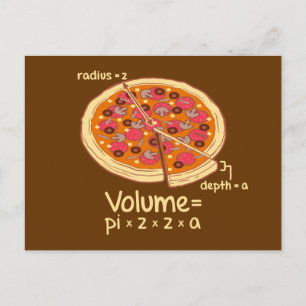 Pizzavolymmatematisk formel = Pi*z*z*a Vykort