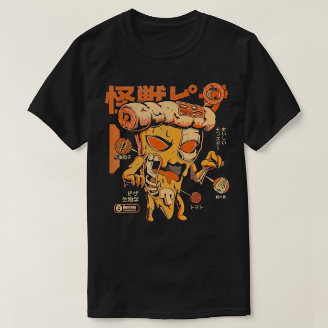 Pizzazilla X Ray Kaiju Monster Fast Food Japan T Shirt (Design framsida)