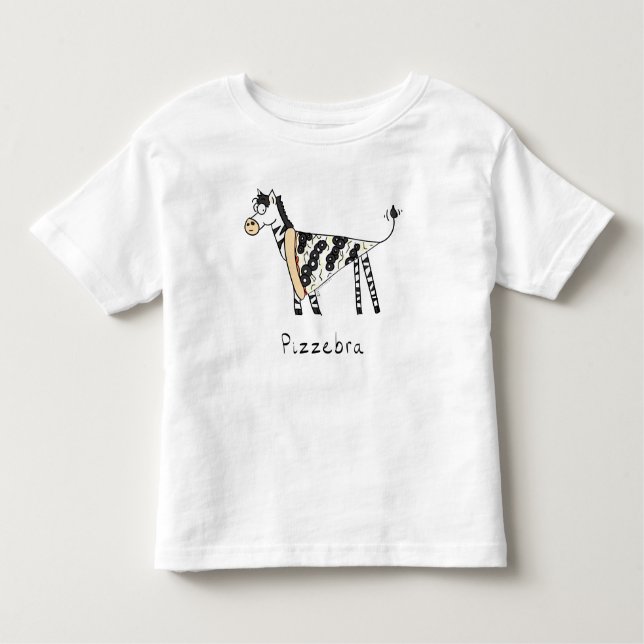 Pizzebra Pizza Zebra Barn Småbarn T-Shirt (Framsida)