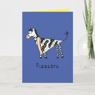 Pizzebra Pizza Zebra Cute Food Greeting Card Kort