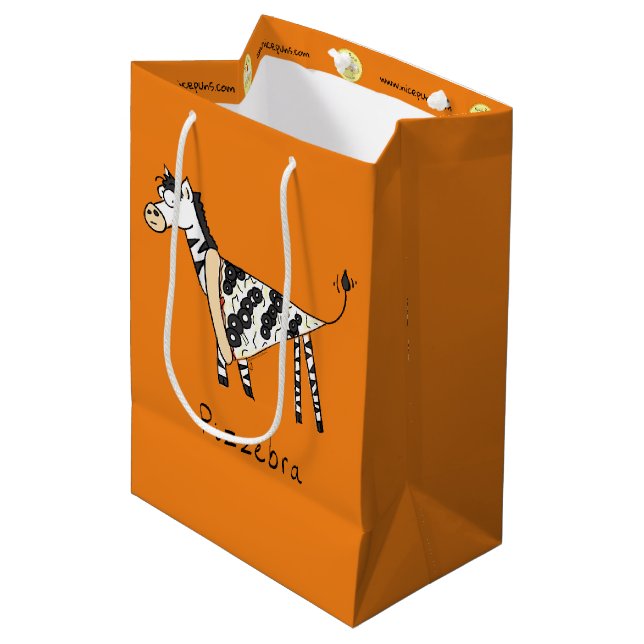 Pizzebra Pizza Zebra Gift Bag (Framsidan Vinklad)