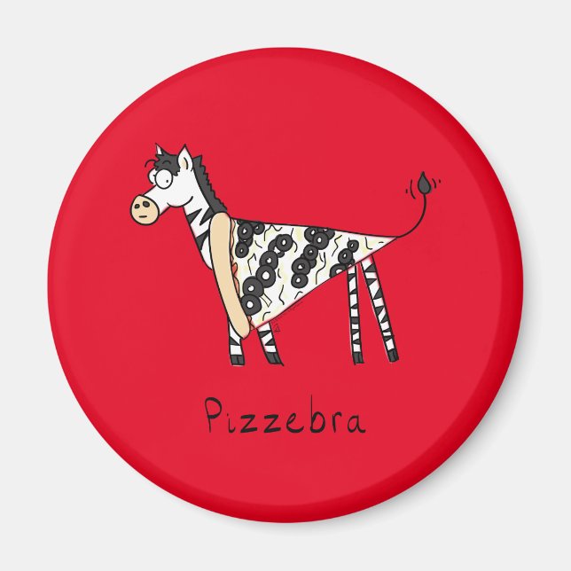 Pizzebra Pizza Zebra Magnet (Framsidan)