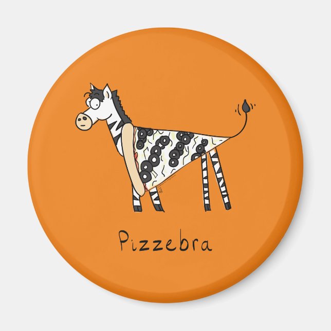 Pizzebra Pizza Zebra Magnet (Framsidan)