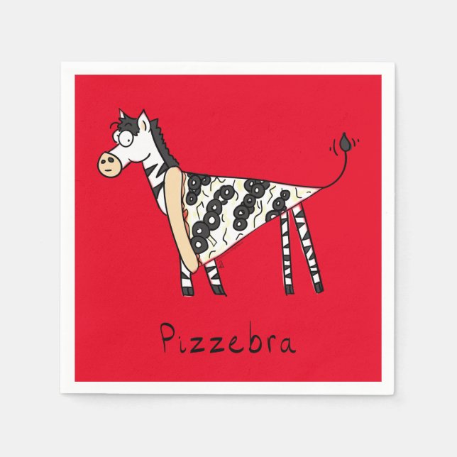 Pizzebra Pizza Zebra Napkins Pappersservett (Framsidan)