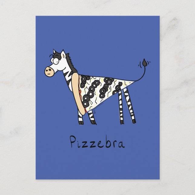 Pizzebra Pizza Zebra Postkort Vykort (Framsida)