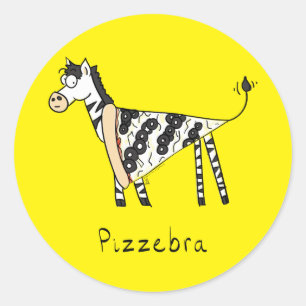 Pizzebra Pizza Zebra Stickers Runt Klistermärke