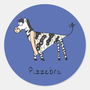Pizzebra Pizza Zebra Stickers Runt Klistermärke