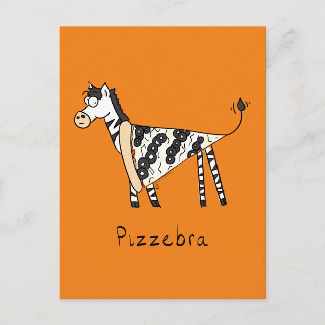 Pizzebra Pizza Zebra-vykort Vykort (Framsida)