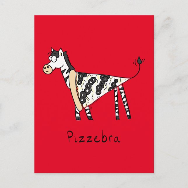 Pizzebra Pizza Zebra-vykort Vykort (Framsida)