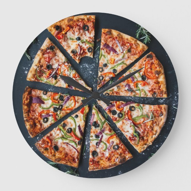 Pizzeria Italiensk Restaurang Konstklocka Stor Klocka (Framsida)