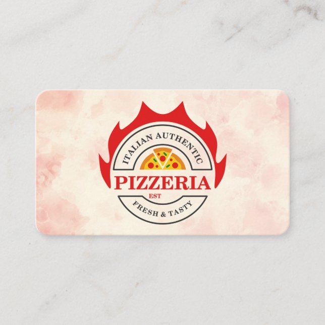 Pizzeria Logotyp Grafik | Restaurang Visitkort (Framsida)