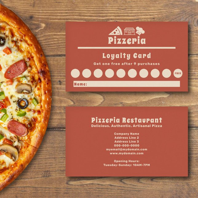 Pizzeria Loyalty Card Visitkort (Pizzeria Loyalty Card)