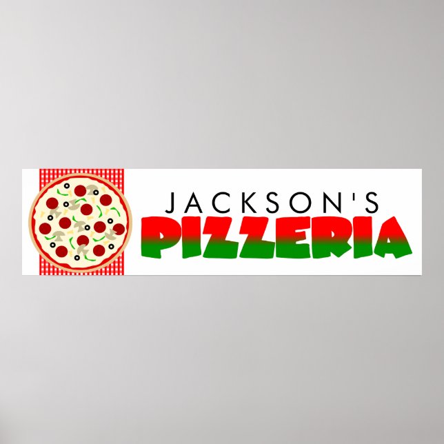 Pizzeria Pizza Party Banner Poster (Framsidan)