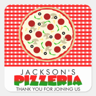 Pizzeria Pizza Party Favor Klistermärken