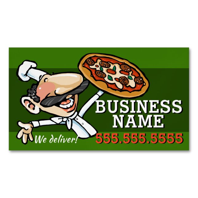 Pizzeria Pizza Restaurant Anpassade Promo Visitkortmagnet (Framsida)