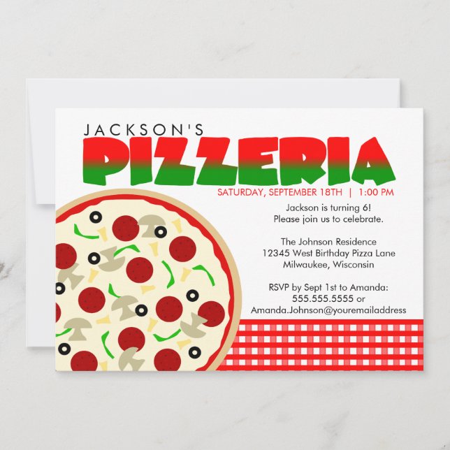 Pizzeria Pizzafest Inbjudan (Framsida)