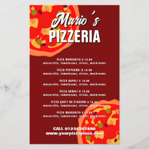 Pizzeria Restaurang Meny Flyer Mall