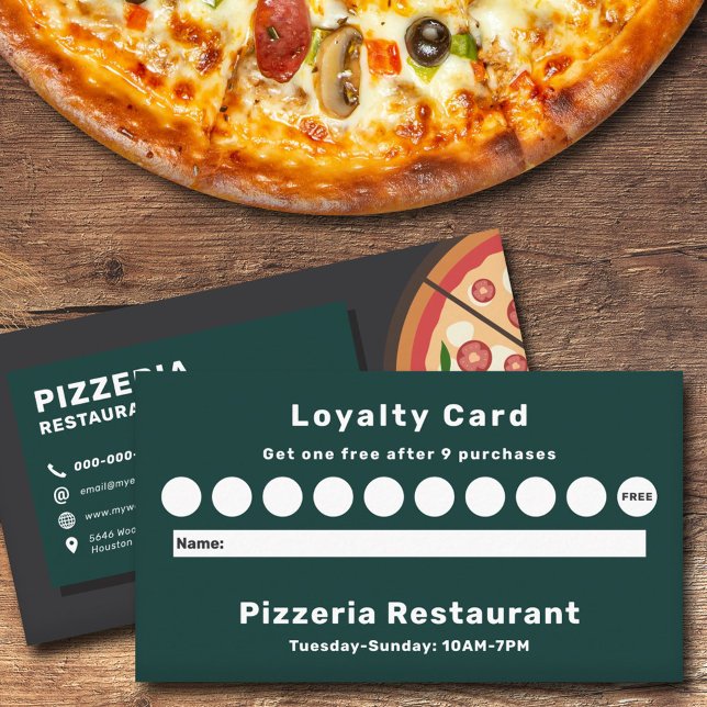Pizzeria Restaurant Loyalty Card Visitkort (Pizzeria Restaurant Loyalty Card)