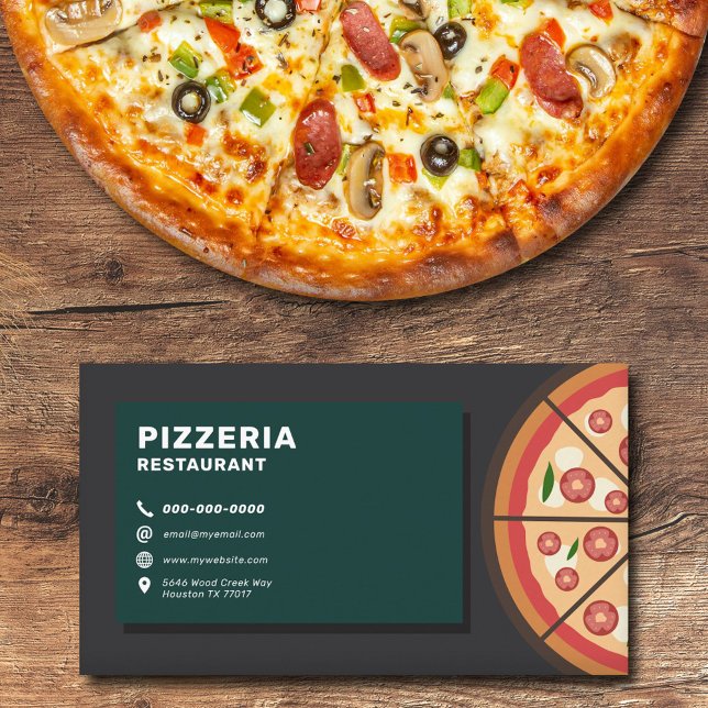 Pizzeria Restaurant Visitkort (Pizzeria Restaurant Business Card)