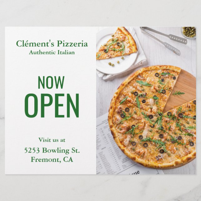 Pizzeria Stora Öppningsflygblad (Framsida)
