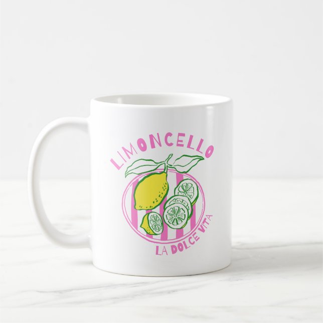 Pizzgirig Limoncello– La Dolce Vita Rosa Kaffemugg (Vänster)