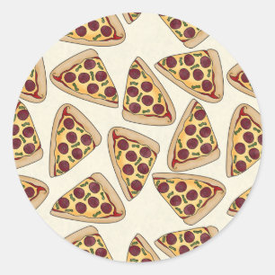 Pizzia party mönster-dekalk runt klistermärke