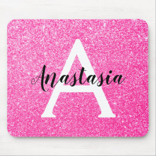 Pizzig flickaktig varmr rosa glitter gnistrar mono musmatta