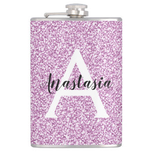 Pizzig flickigt lila glitter gnistrande monogramna fickplunta