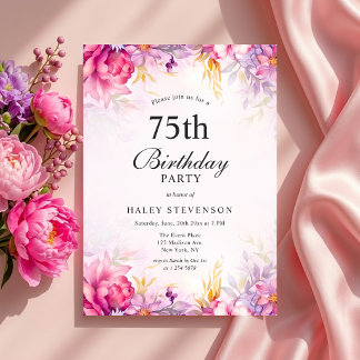 Pizzikigt blomstergallerian Pastell Akvarell Chic Inbjudningar