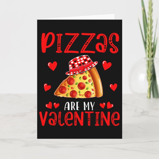 Pizzor Är Min Alla Hjärtans Dag Matälskande Barn F Kort (Framsida)