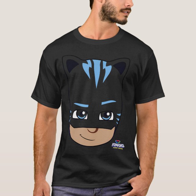 Pj Masks Catboy Big Ansikte Power Hero Porträtt T Shirt (Framsida)