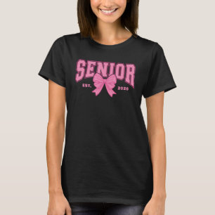 Pjåkig Examen Coquette Senior 2026 Rosa Slinga T Shirt
