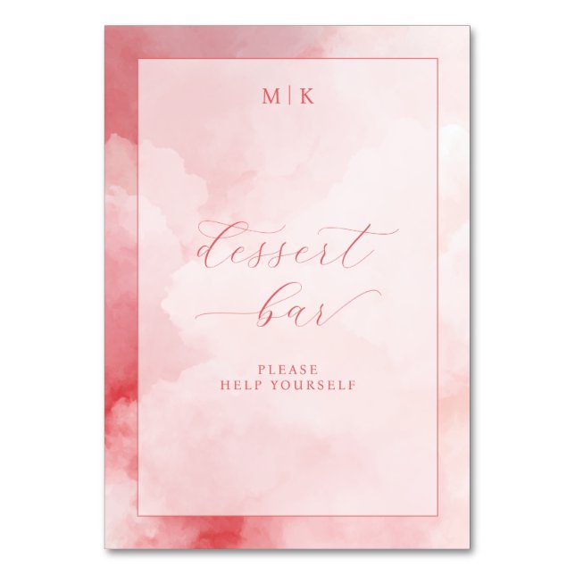 Pjåkig Rosa Efterrätssalong Bordsnummer (Framsidan)