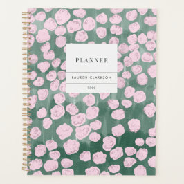 Pjäsig Rosa Blommig Planerare