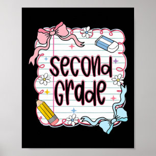 Pjättig Coquette Andra Klass Back To School 2:a Kl Poster