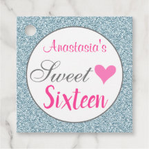 Pjättig & Glam Rosa Ljusblå Glitter Sweet Sixteen