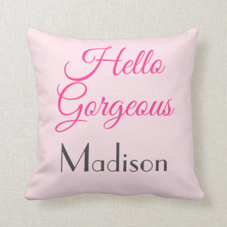 Pjattig Personlig Rosa Hello Gorgeous Namn Kudde