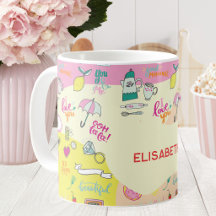 Pjättig rosa Kawaii-klotter