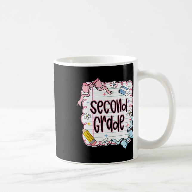 Pjattig Tjej Second Grade Tillbaka Till Skolan 2:a Kaffemugg (Höger)