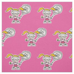Pjattigt rosa tennisspelare seriesnabb fabric för  tyg