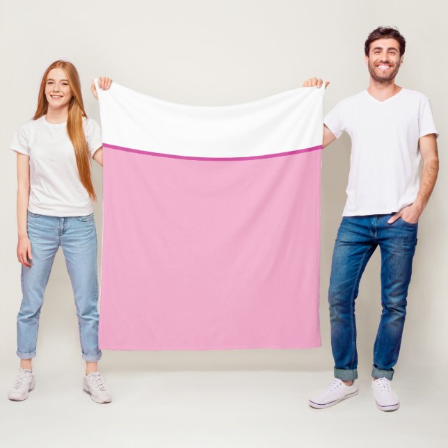 Pjättpink och vit  fleecefilt (På plats)