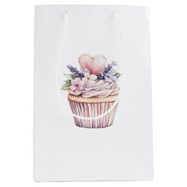 Pjättrosa Lila Hjärtan Blommig Cupcake Födelsedag